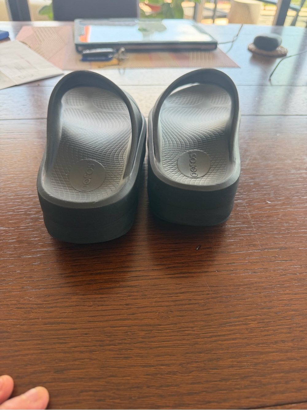 OOFOS Black Women's Slide Sandals - Picture 5 of 6